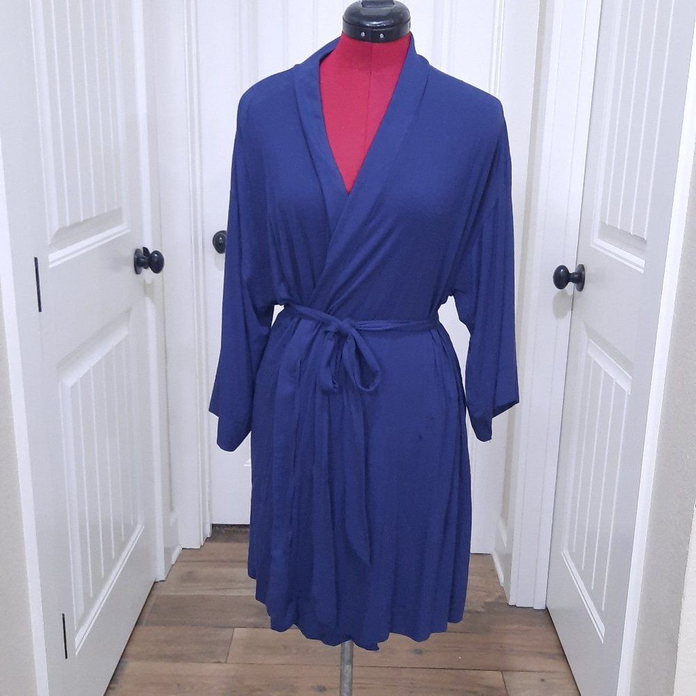 NEW Soma Robe Navy Blue Size S/M small medium coordinating DR Short Kimono women